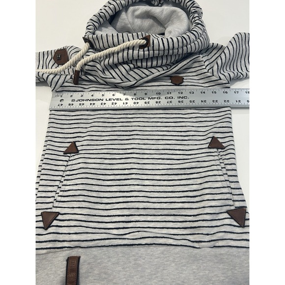 NAKETANO Darth X Striped Funnel Neck Pullover Hoodie Sweatshirt Size Small - Picture 6 of 7